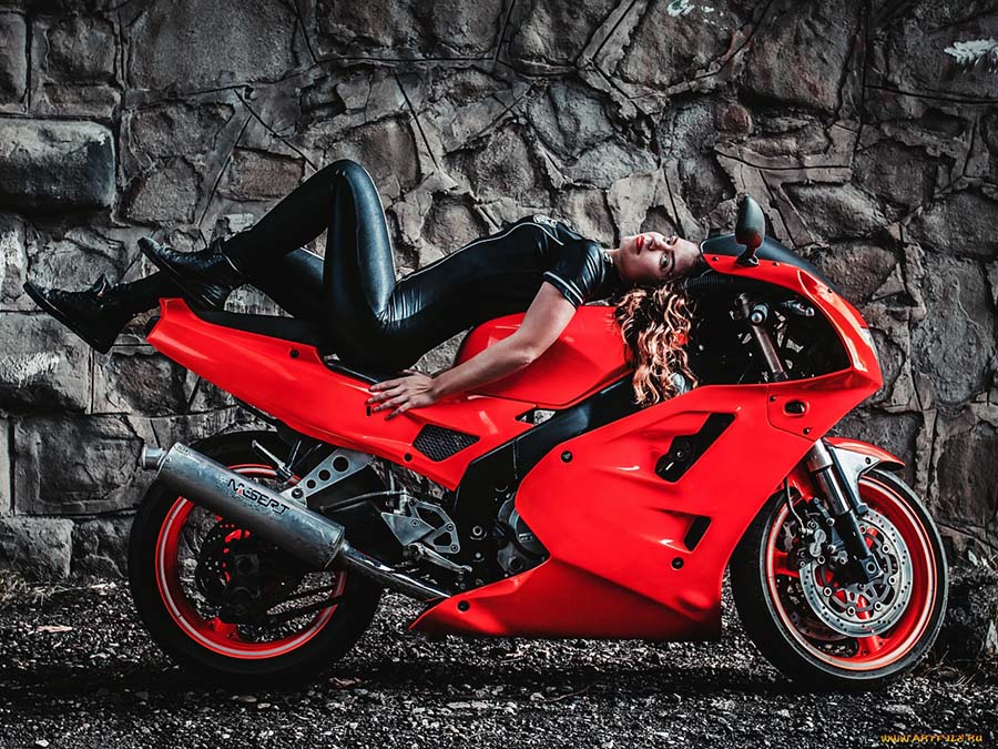 Beautiful girl Beautiful girls and motorcycles in Vilnius