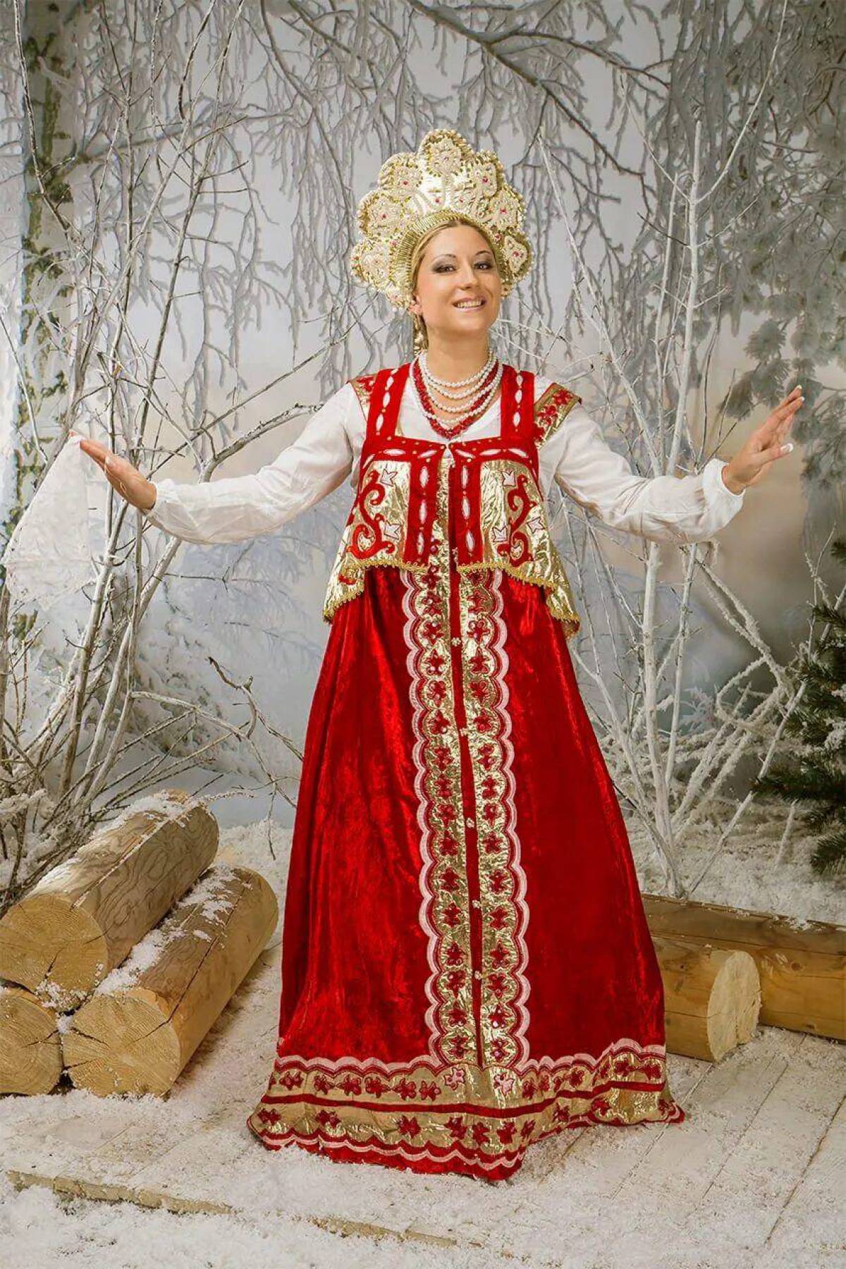 Girls in Slavic costumes in Vilnius